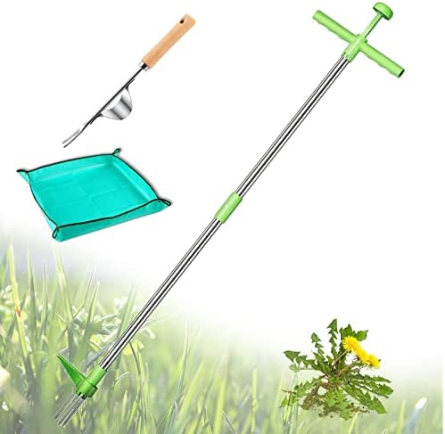 Stand Up Weeder and Weed Puller - Stand up Manual Weeder Hand Tool with 3 Claws - Stainless Steel and High Strength Foot Pedal - Weed Puller - Easily Remove Weeds Without Bending Pulling or Kneeling