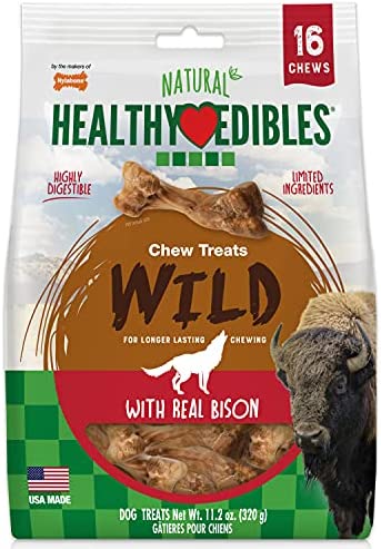 Nylabone Healthy Edibles Wild Bison Flavored Dog Treat Bones